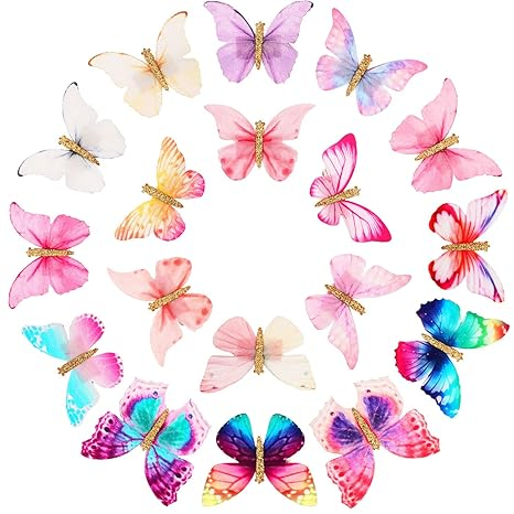 18 Pieces Glitter Butterfly Hair Clips for Girls Teens
