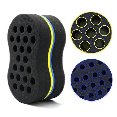 Hair Sponge Magic Twist Curl Sponge Big Small Holes Double Sided