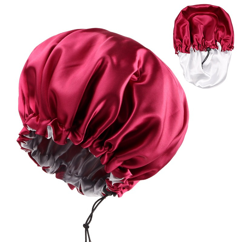 Double-layered Adjustable Satin Hair Bonnet