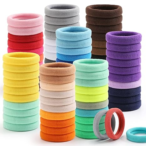 100 Pcs Thick Seamless Hair Ties