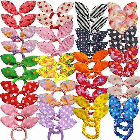 40 PCS Girls Rabbit Ear Hair Ties for Toddlers