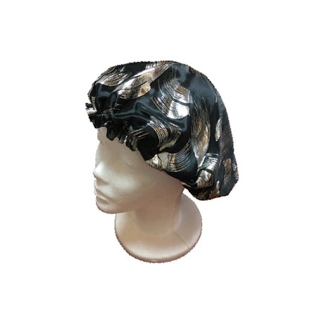 Silver Printing Polyester Satin Sleeping Bonnet