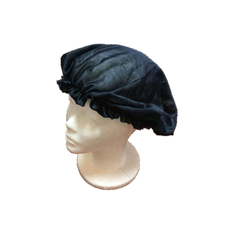 Black Polyester Satin Sleeping Bonnet