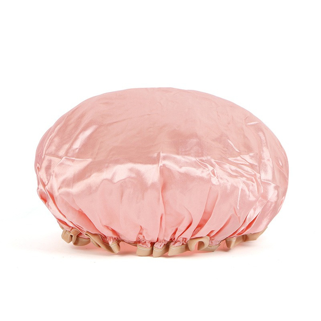 Satin Waterproof Double Layer Shower Cap
