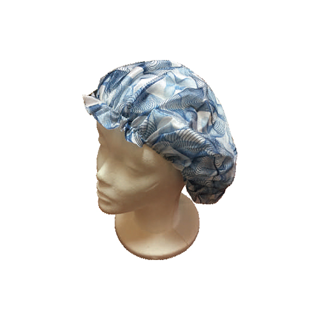 Corrugated Printing Polyester Satin Sleeping Bonnet